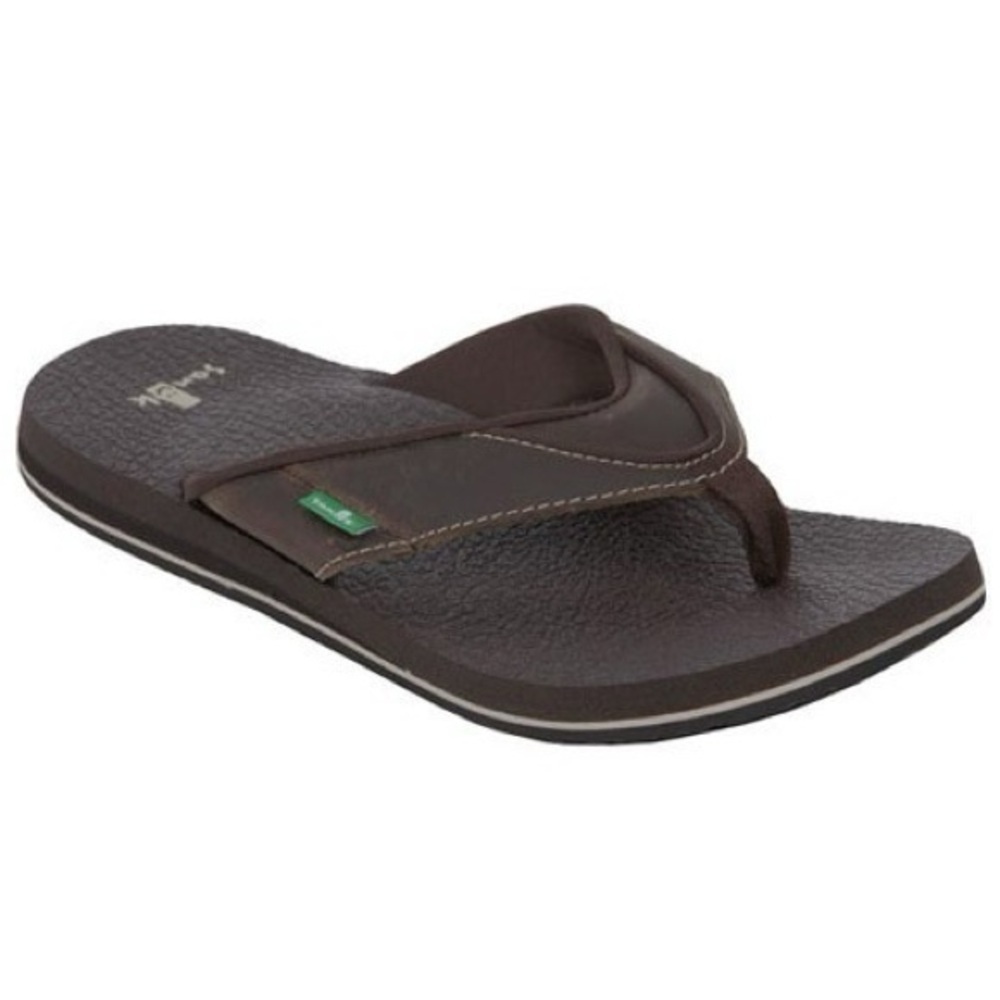 Men’s Size 7 Sanuk Brown Cushioned Flip Flops